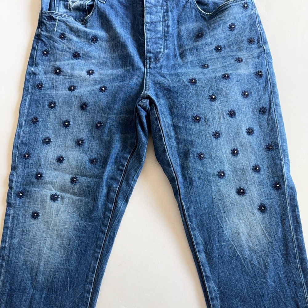 Zadig & Voltaire Starseed Embroidered Crystal Straight Ankle Jean 28 - Picture 5 of 7